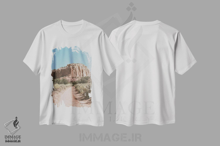 تیشرت طرح دار مسیر بیابانی، منظره جنوب غربی، مدیوم اثر آن هادک | immage.ir