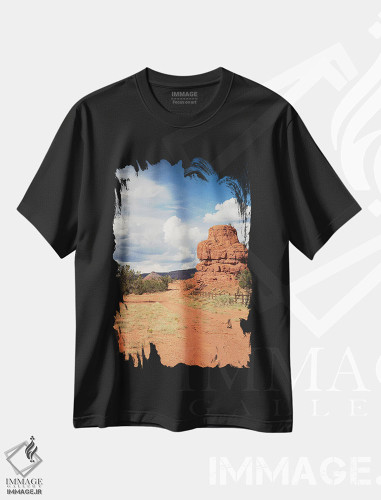 تیشرت طرح دار منظره بیابانی چشمه های هماز، نیومکزیکو، مدیوم اثر آن هادک | فروشگاه ایماژ