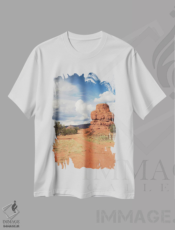تیشرت طرح دار منظره بیابانی چشمه های هماز، نیومکزیکو، مدیوم اثر آن هادک | immage.ir