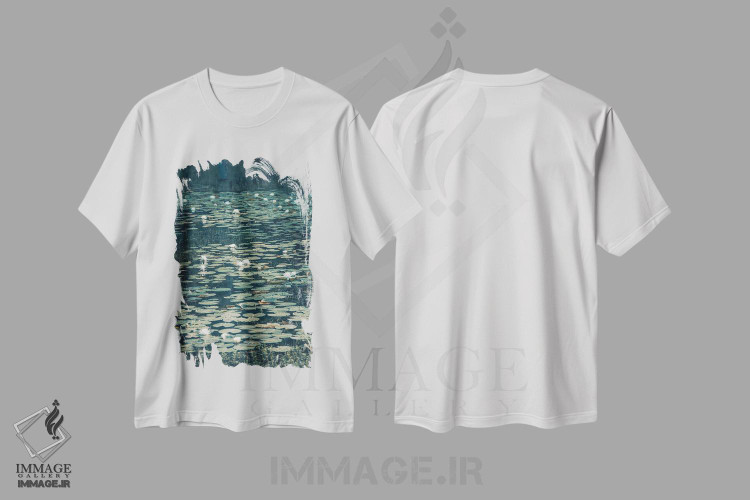 تیشرت طرح دار دشت نیلوفر تالاب لوئیزیانا، مدیوم اثر آن هادک | immage.ir