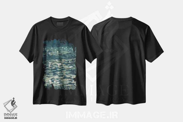 تیشرت طرح دار دشت نیلوفر تالاب لوئیزیانا، مدیوم اثر آن هادک | فروشگاه ایماژ