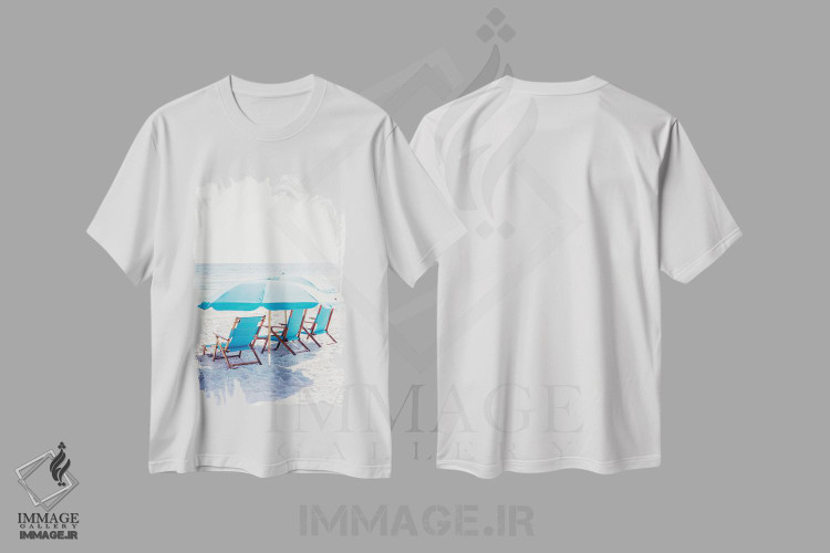 تیشرت طرح دار چترهای ساحل فلوریدا، مدیوم اثر آن هادک | immage.ir