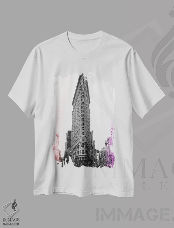 تیشرت طرح دار هنر پاپ نیویورک فلت آیرون، مدیوم اثر آن هادک | immage.ir