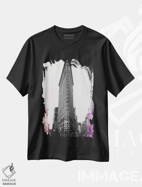 تیشرت طرح دار هنر پاپ نیویورک فلت آیرون، مدیوم اثر آن هادک | فروشگاه ایماژ