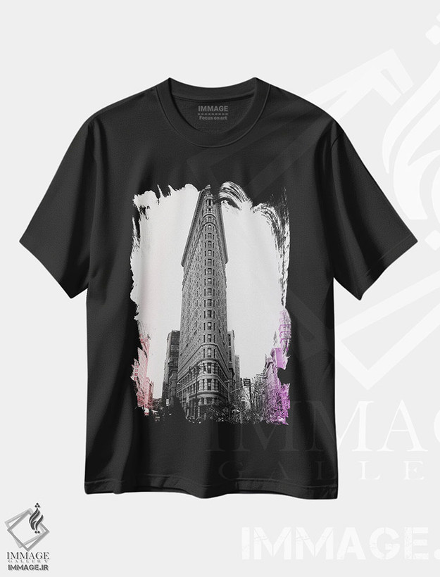تیشرت طرح دار هنر پاپ نیویورک فلت آیرون، مدیوم اثر آن هادک | فروشگاه ایماژ