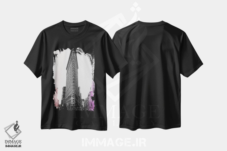 تیشرت طرح دار هنر پاپ نیویورک فلت آیرون، مدیوم اثر آن هادک | فروشگاه ایماژ