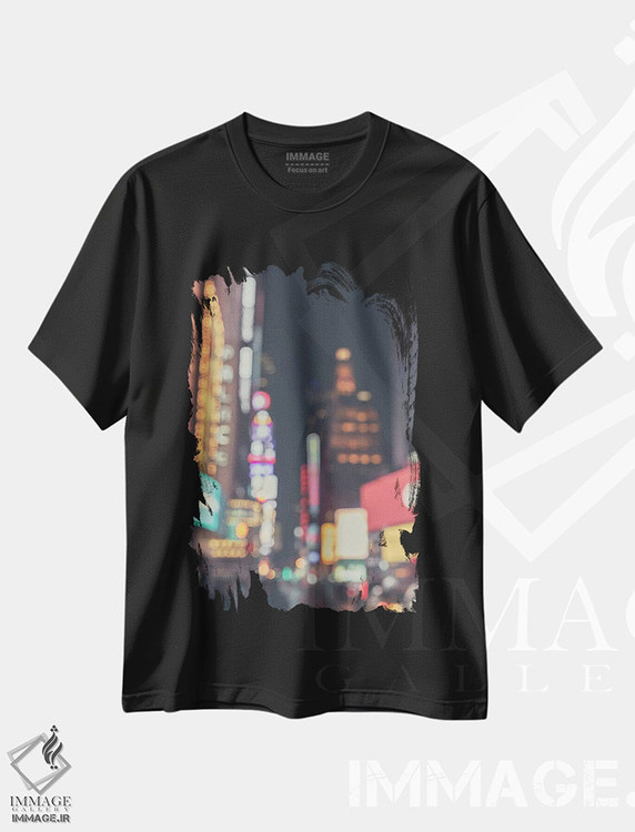 تیشرت طرح دار تایم اسکوئر نیویورک، مدیوم اثر آن هادک | فروشگاه ایماژ