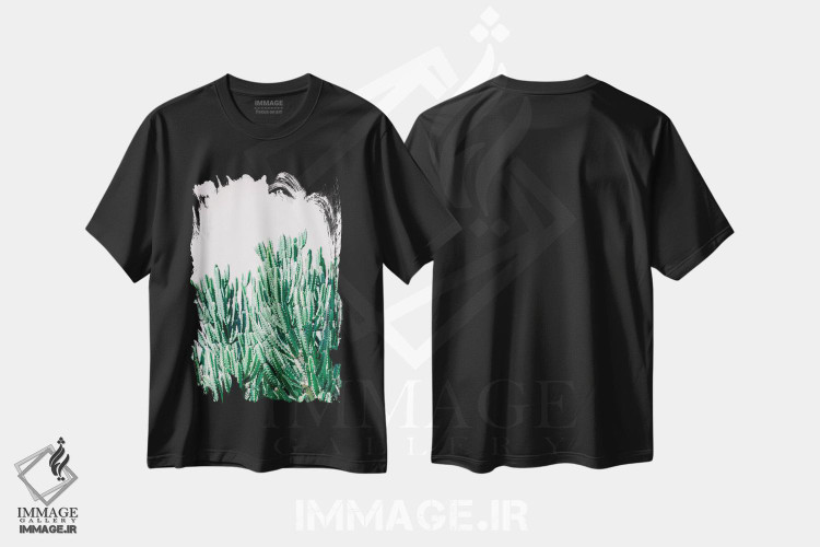 تیشرت طرح دار باغ بیابانی ۲، مدیوم اثر آن هادک | فروشگاه ایماژ
