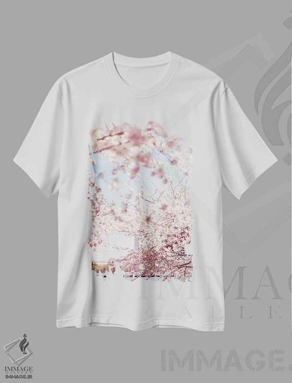 تیشرت طرح دار شکوفه های گیلاس واشینگتن دی سی ۵، مدیوم اثر آن هادک | immage.ir