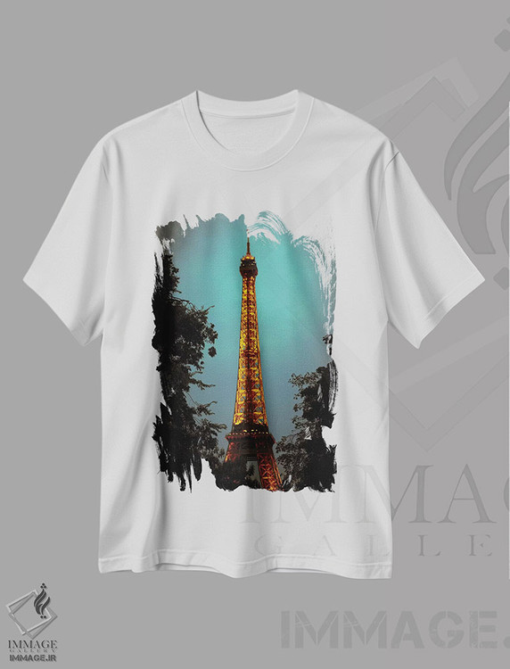 تیشرت طرح دار برج ایفل، مدیوم اثر آن هادک | immage.ir