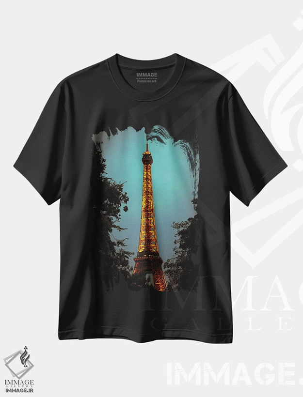 تیشرت طرح دار برج ایفل، مدیوم اثر آن هادک | فروشگاه ایماژ