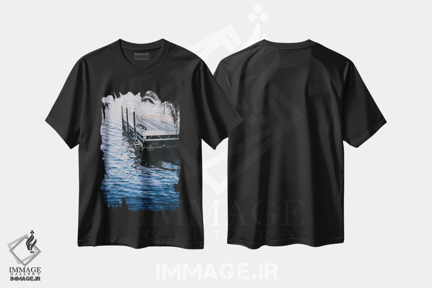 تیشرت طرح دار دریاچه نیلی، مدیوم اثر آن هادک | فروشگاه ایماژ