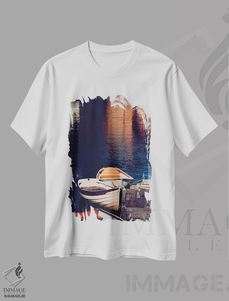 تیشرت طرح دار قایق های پارویی مین، تزئینی اثر آن هادک | immage.ir
