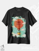 تیشرت طرح دار سفر به دور دنیا، هنر دیجیتال اثر برگر بولت | فروشگاه ایماژ