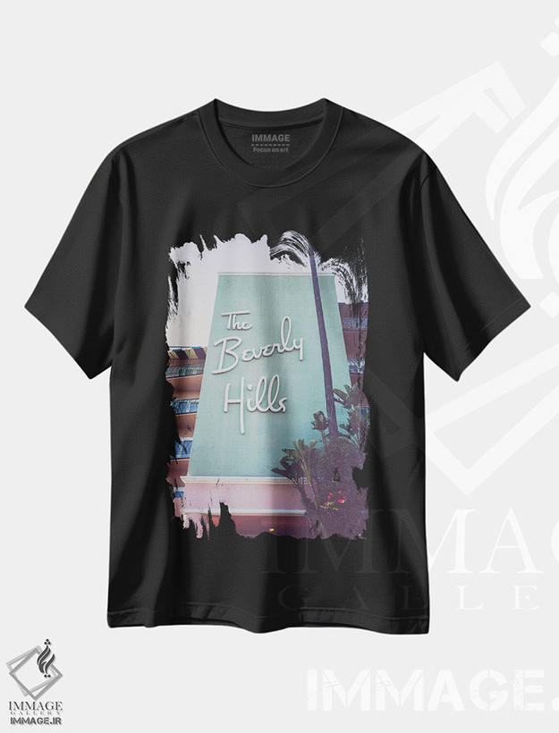 تیشرت طرح دار هتل بورلی هیلز ۱، مدیوم اثر آن هادک | فروشگاه ایماژ