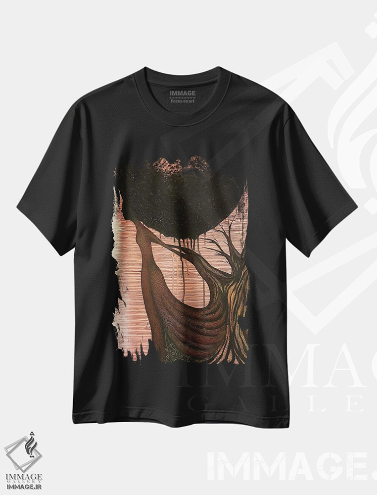 تیشرت طرح دار خانه تپه ای، مدیوم اثر اشلی جوی | فروشگاه ایماژ