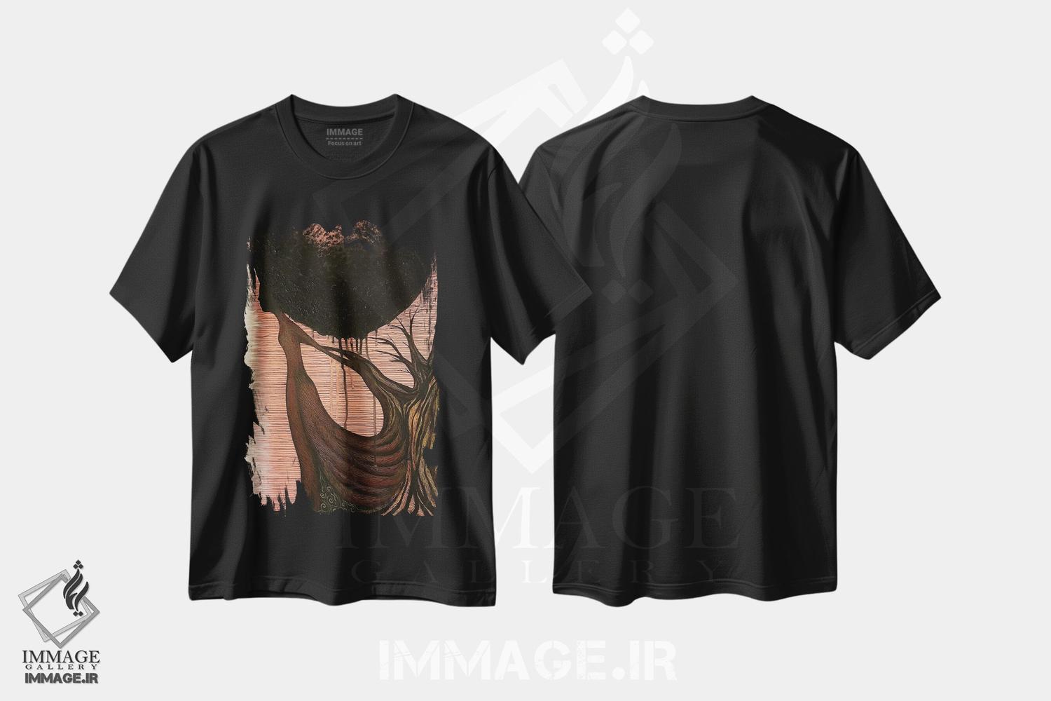 تیشرت طرح دار خانه تپه ای، مدیوم اثر اشلی جوی | فروشگاه ایماژ