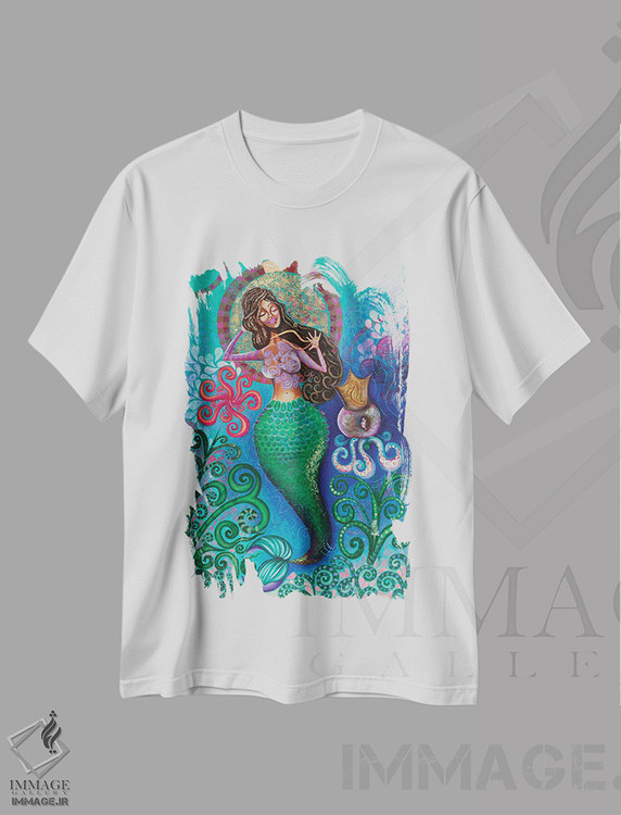 تیشرت طرح دار گنجینه های دریا، هنر آمریکایی آفریقایی تبار اثر اشلی جوی | immage.ir