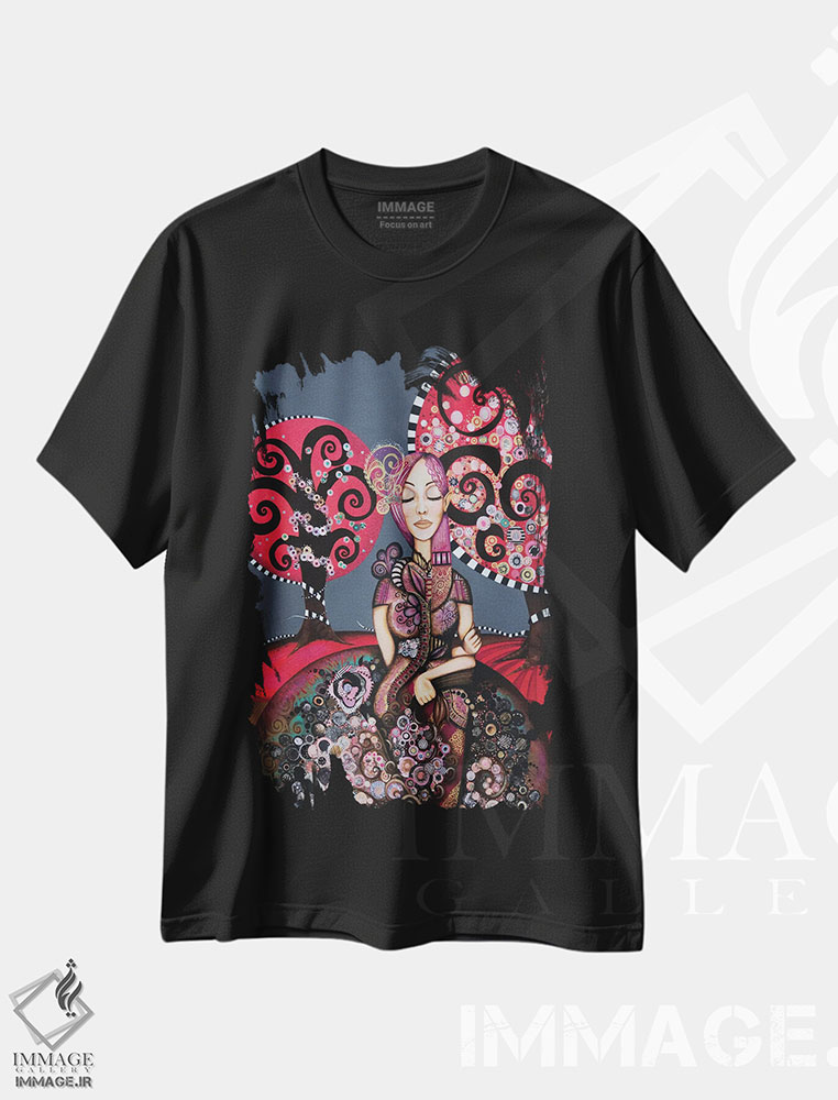 تیشرت طرح دار شکوفه دادن، دکور معاصر اثر اشلی جوی | فروشگاه ایماژ
