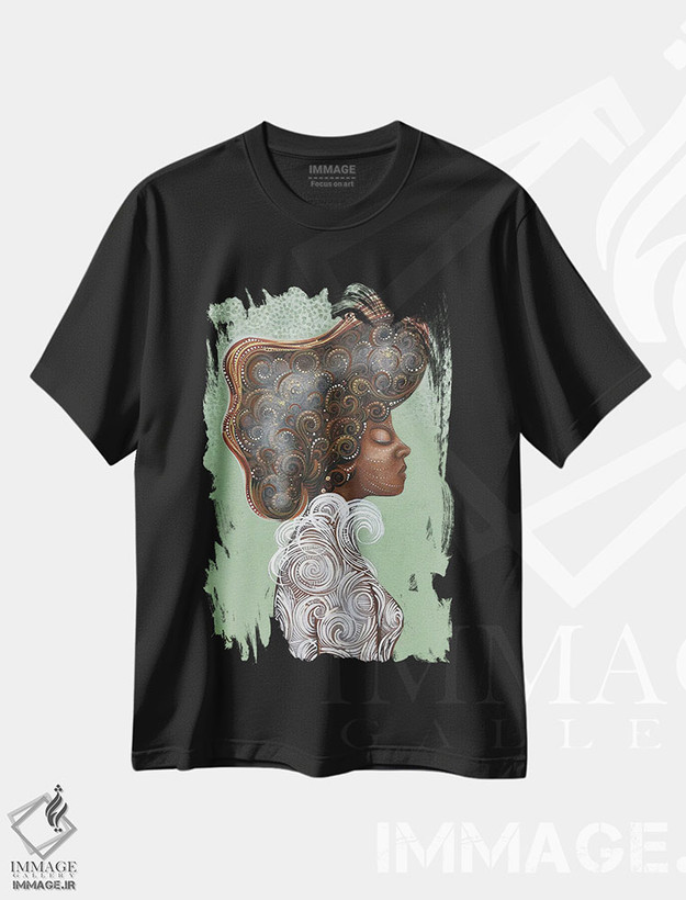 تیشرت طرح دار پنبه تابیده شده، هنر آمریکایی آفریقایی تبار اثر اشلی جوی | فروشگاه ایماژ