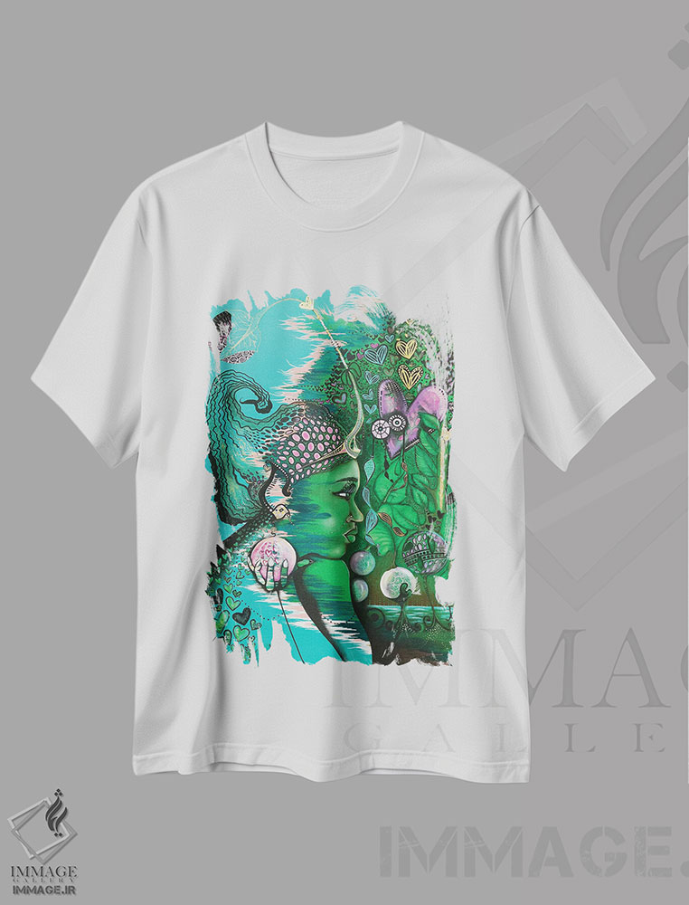 تیشرت طرح دار ملکه دل ها، هنر آمریکایی آفریقایی تبار اثر اشلی جوی | immage.ir