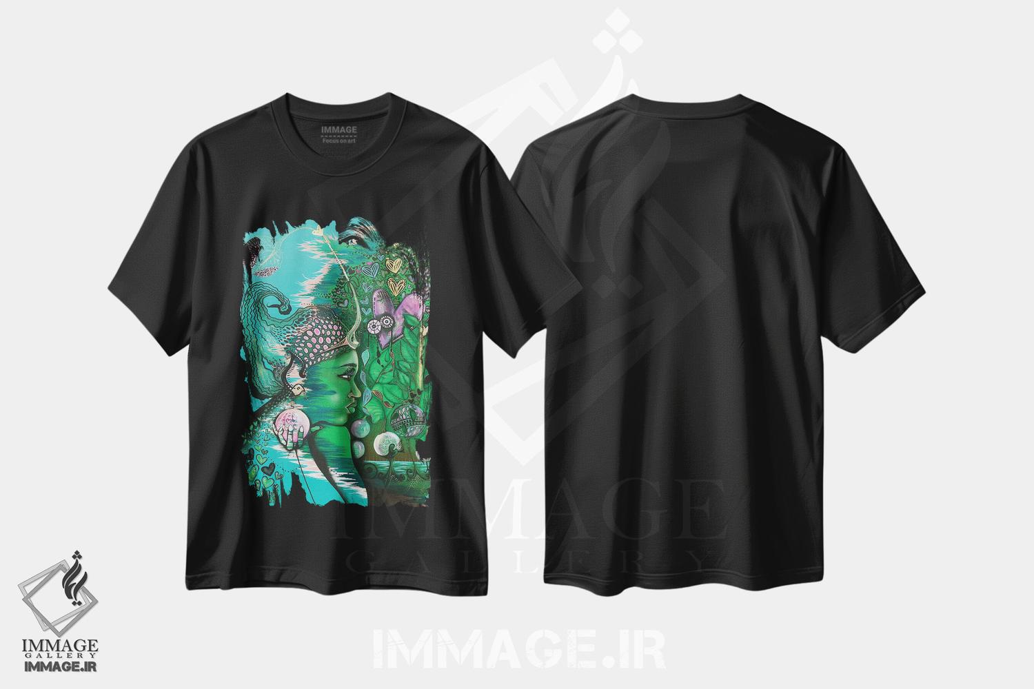 تیشرت طرح دار ملکه دل ها، هنر آمریکایی آفریقایی تبار اثر اشلی جوی | فروشگاه ایماژ