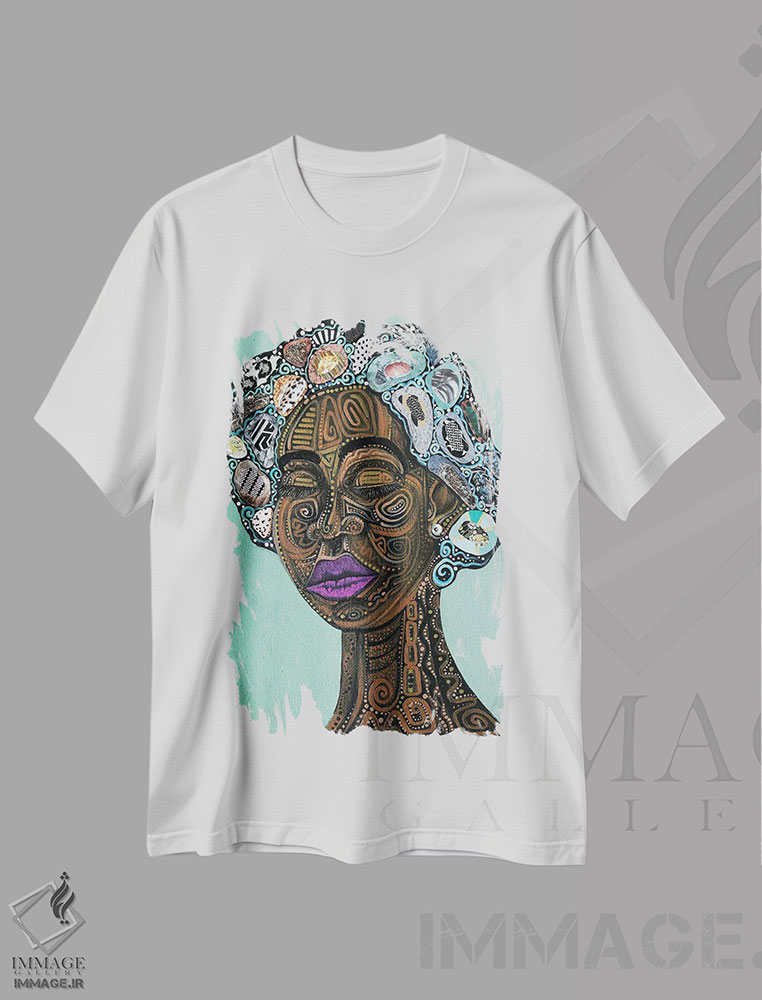 تیشرت طرح دار خانم لورتا، هنر آمریکایی آفریقایی تبار اثر اشلی جوی | immage.ir