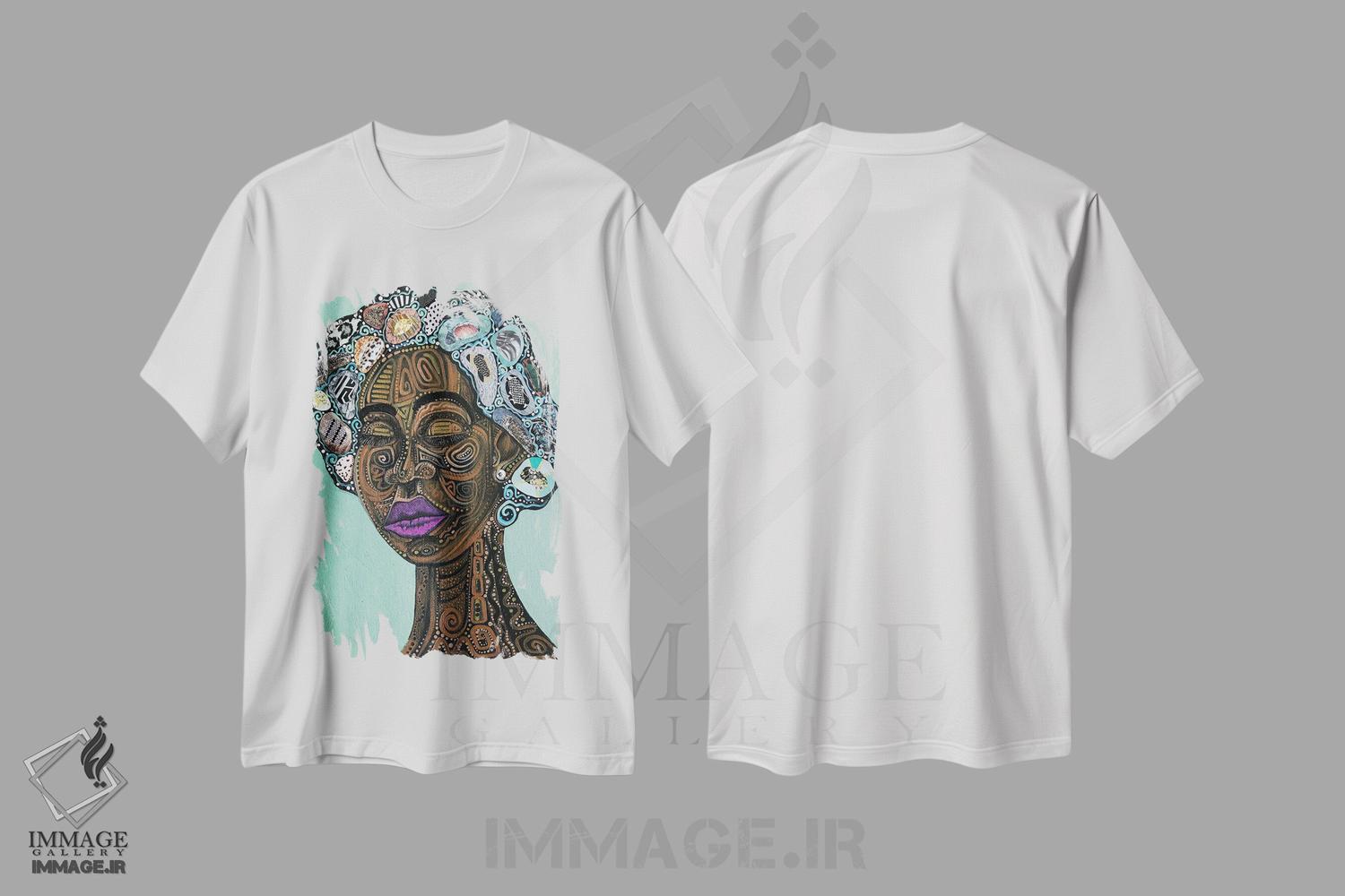 تیشرت طرح دار خانم لورتا، هنر آمریکایی آفریقایی تبار اثر اشلی جوی | immage.ir