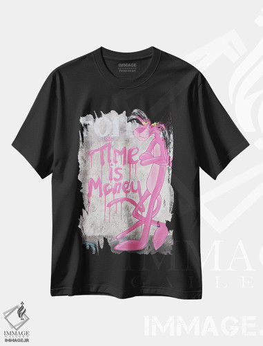 تیشرت طرح دار پلنگ صورتی، هنر فاخر معاصر اثر آرتاش هاکوبیان | فروشگاه ایماژ