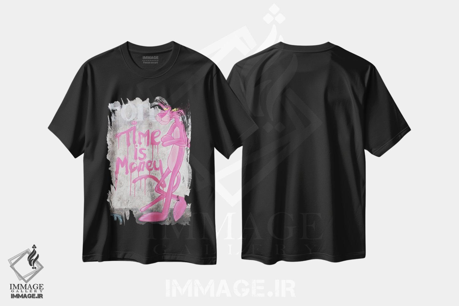 تیشرت طرح دار پلنگ صورتی، هنر فاخر معاصر اثر آرتاش هاکوبیان | فروشگاه ایماژ