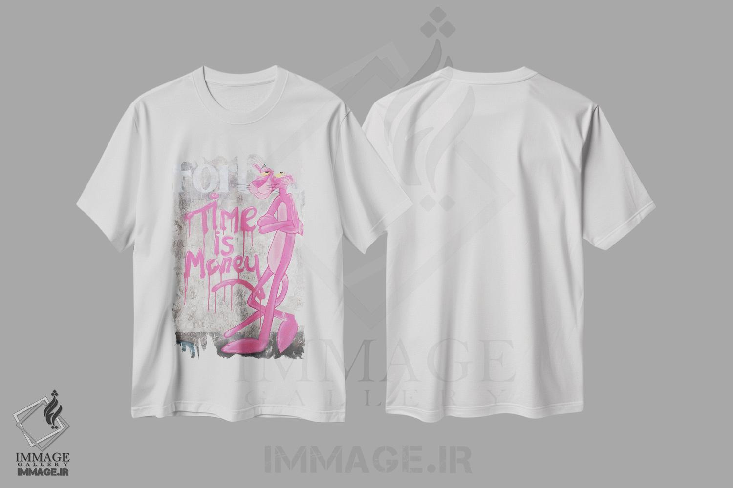 تیشرت طرح دار پلنگ صورتی، هنر فاخر معاصر اثر آرتاش هاکوبیان | immage.ir