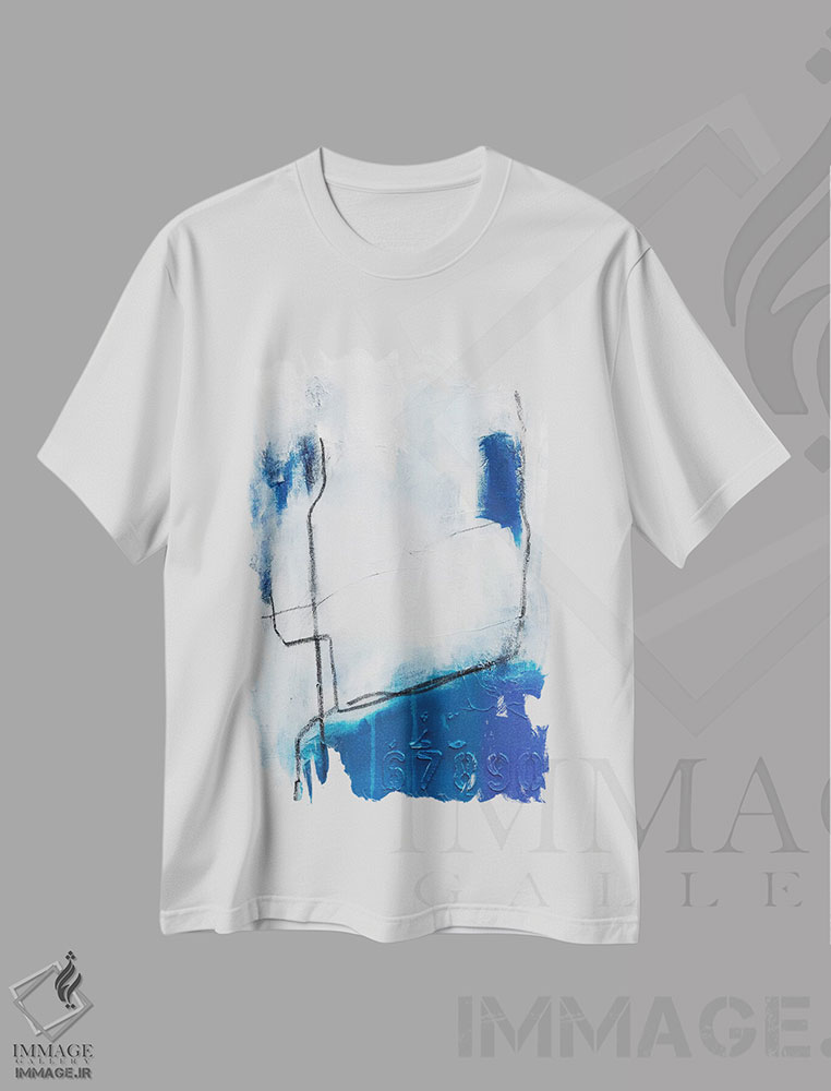 تیشرت طرح دار مرغ آبی روی سیم اثر جولی احمد | immage.ir