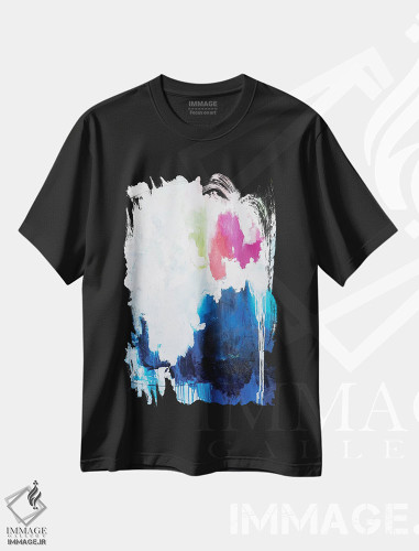 تیشرت طرح دار موج آبی اثر جولی احمد | فروشگاه ایماژ