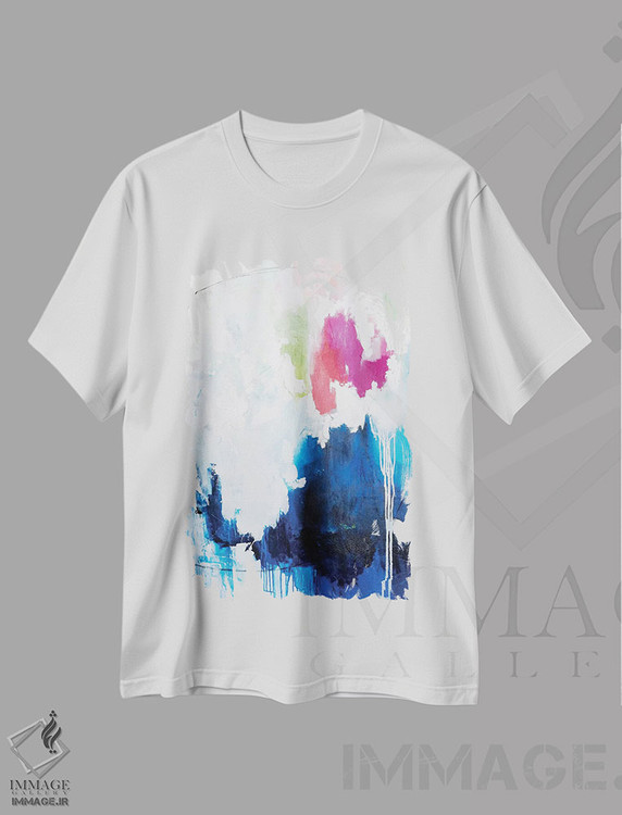 تیشرت طرح دار موج آبی اثر جولی احمد | immage.ir