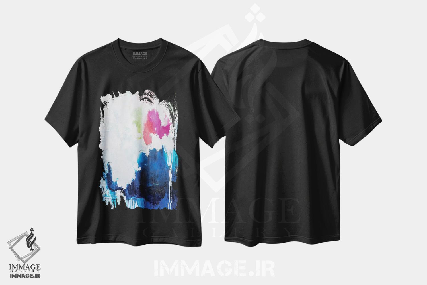 تیشرت طرح دار موج آبی اثر جولی احمد | فروشگاه ایماژ