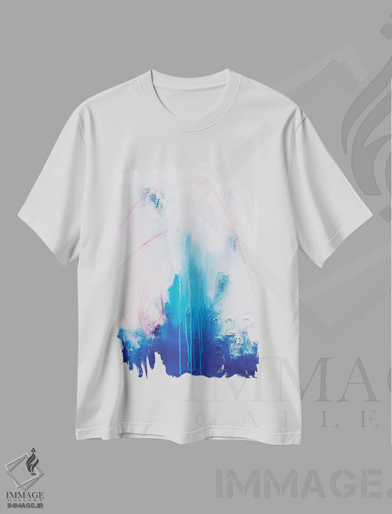 تیشرت طرح دار آبی بنفش اثر جولی احمد | immage.ir