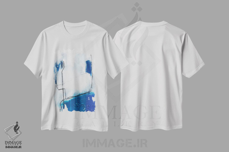 تیشرت طرح دار مرغ آبی روی سیم اثر جولی احمد | immage.ir
