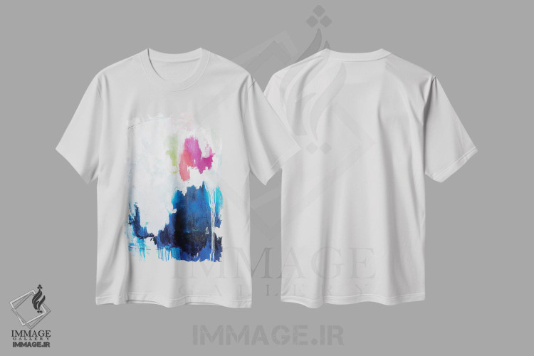 تیشرت طرح دار موج آبی اثر جولی احمد | immage.ir