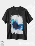 تیشرت طرح دار آبی واقعی اثر جولی احمد | فروشگاه ایماژ