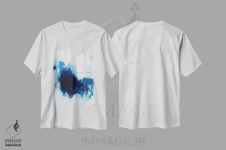 تیشرت طرح دار آبی واقعی اثر جولی احمد | immage.ir