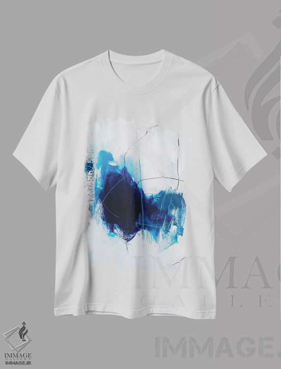 تیشرت طرح دار آبی واقعی اثر جولی احمد | immage.ir