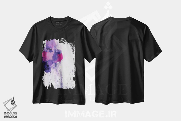 تیشرت طرح دار آشفته و داغان اثر جولی احمد | فروشگاه ایماژ