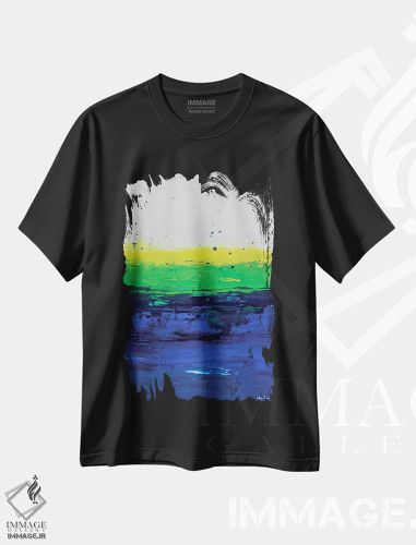 تیشرت طرح دار حرکت آرام و بی دردسر اثر جولی احمد | فروشگاه ایماژ