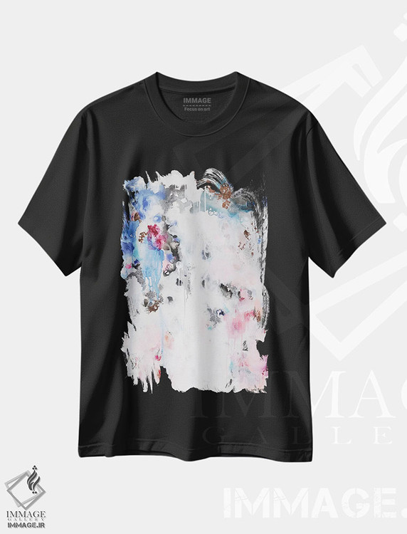 تیشرت طرح دار نورانی با ستارگان، آبستره اثر جولی احمد | فروشگاه ایماژ