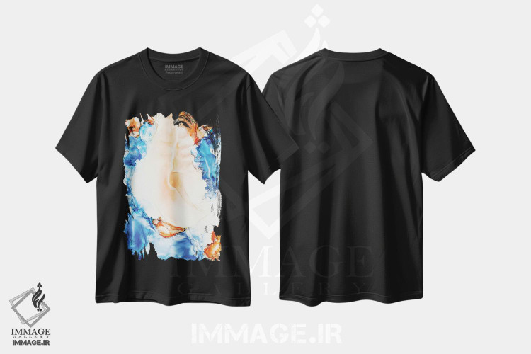 تیشرت طرح دار آتش بیابان اثر جولی احمد | فروشگاه ایماژ