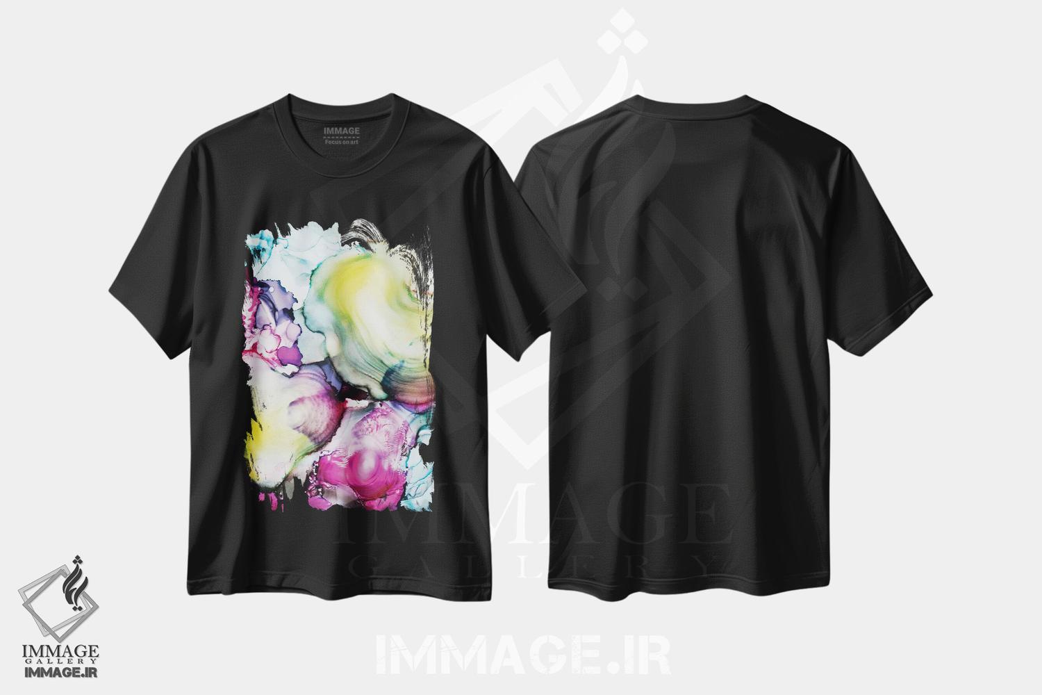 تیشرت طرح دار جزئیات بُعد دیگر سوم اثر جولی احمد | فروشگاه ایماژ