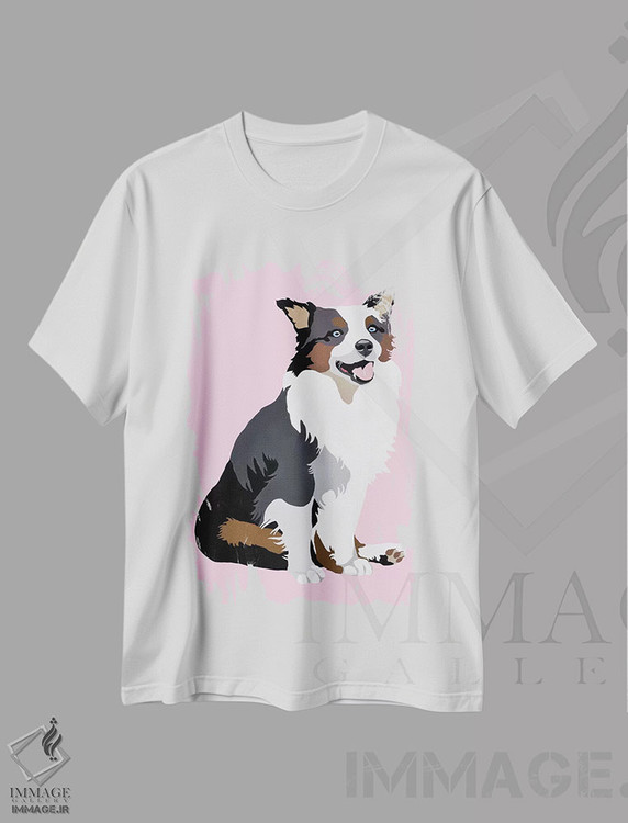 تیشرت طرح دار واق واق روی زمینه صورتی اثر جولی احمد | immage.ir