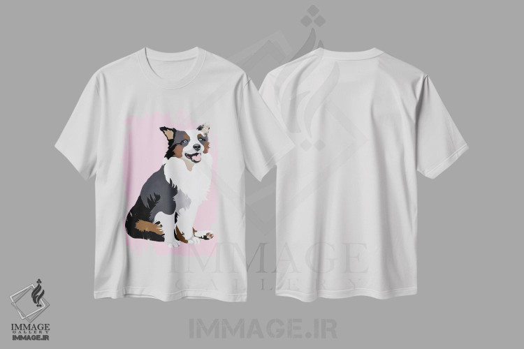 تیشرت طرح دار واق واق روی زمینه صورتی اثر جولی احمد | immage.ir
