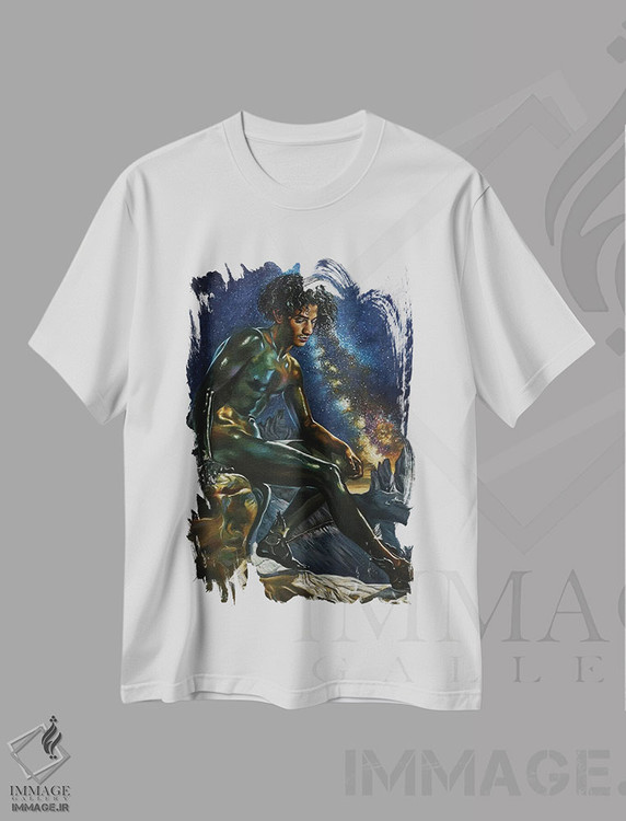 تیشرت طرح دار هِرمِس، هنر آمریکایی آفریقایی تبار اثر علی حسون | immage.ir