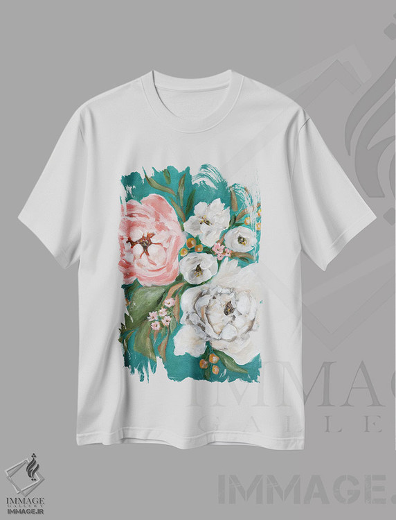 تیشرت طرح دار شکوفه های بهاری و صدتومانی ها، دکور معاصر اثر آماندا هیلبرن | immage.ir